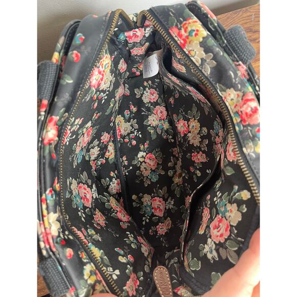 Cath Kidston Kingswood Rose Busy Bag Charcoal Coated Canvas Crossbody Purse - Picture 10 of 11